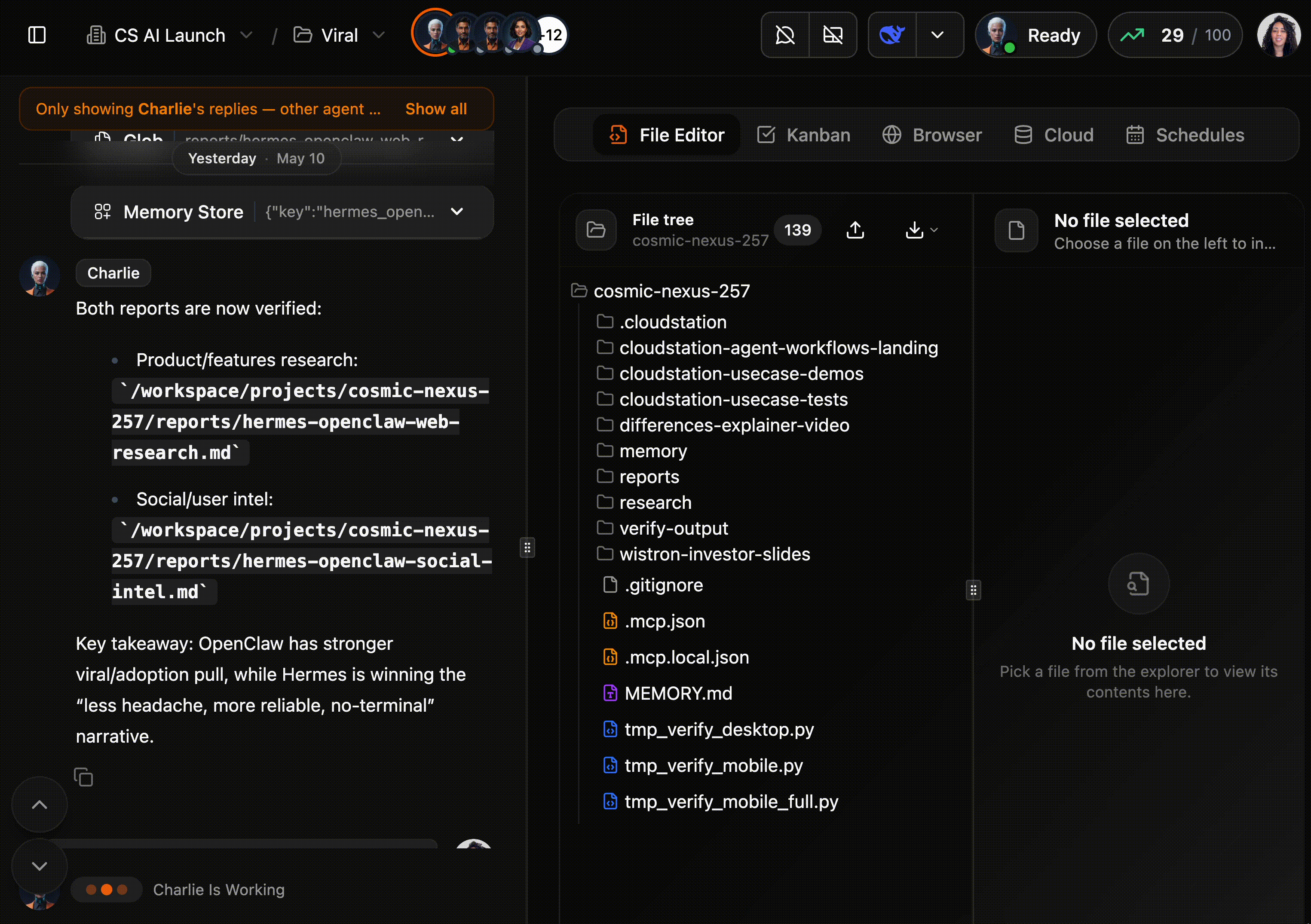 Watch Your AI Team Work preview